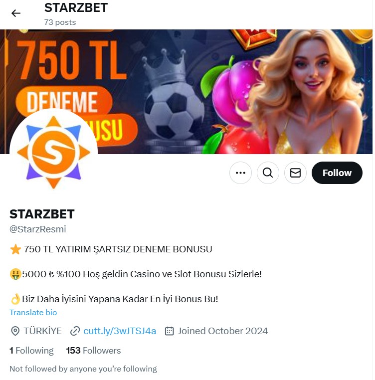 Twitter'da Starzbet - kumarhane hakkındaki haber kaynaklarınız